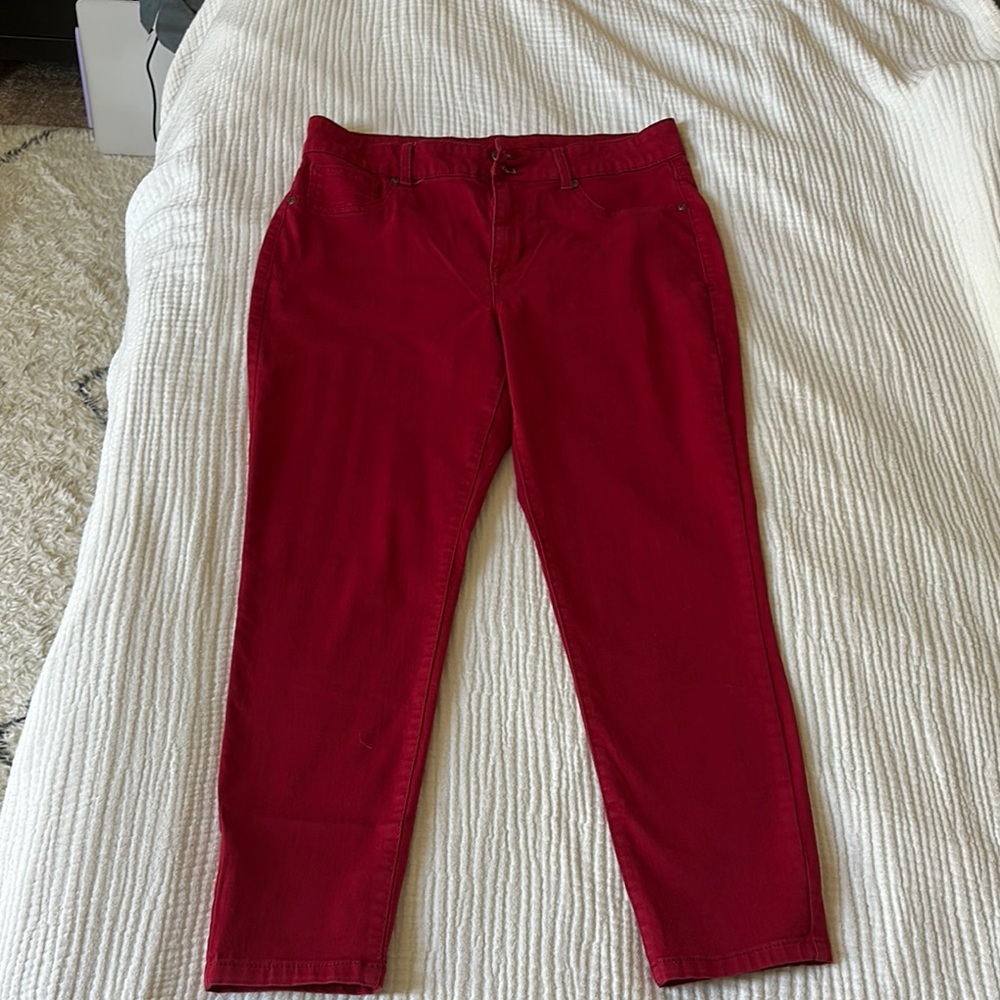 Maurices Red High-Rise Jeggings